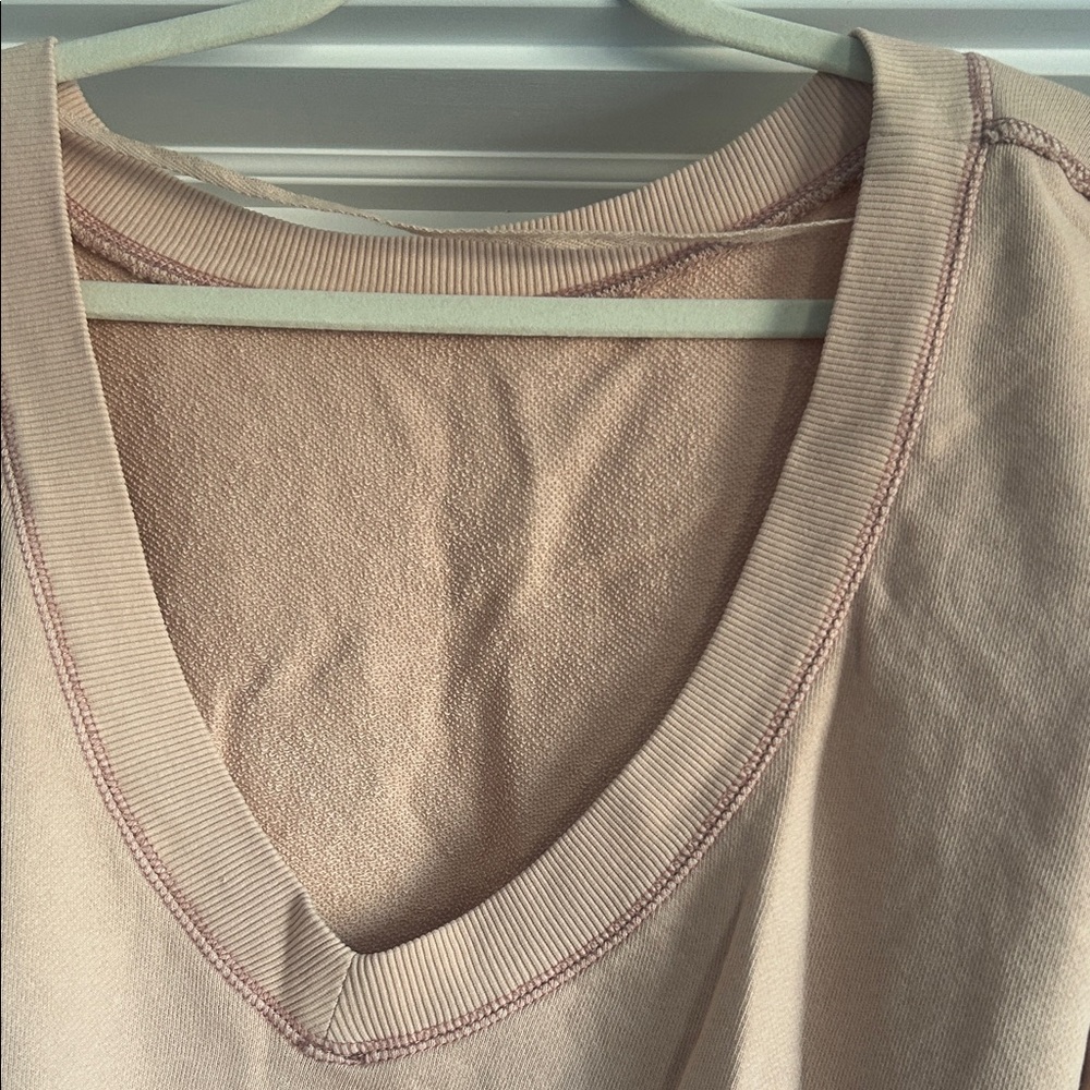 Free People Blush pink Crew Neck Sweatshirt with balloon sleeves. - Picture 15 of 16